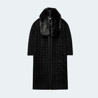 flat lay image of black coat