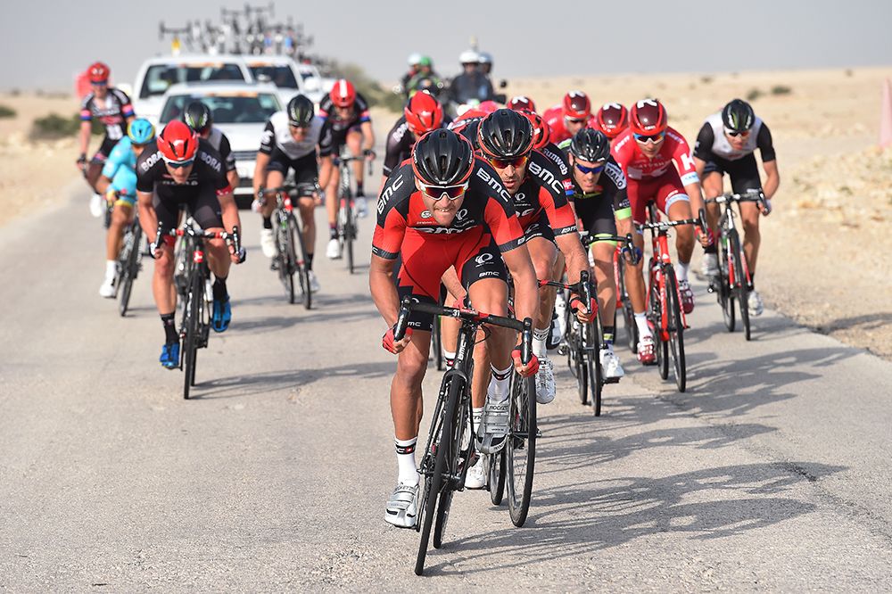 Greg Van Avermaet (BMC) helps to shatter the race