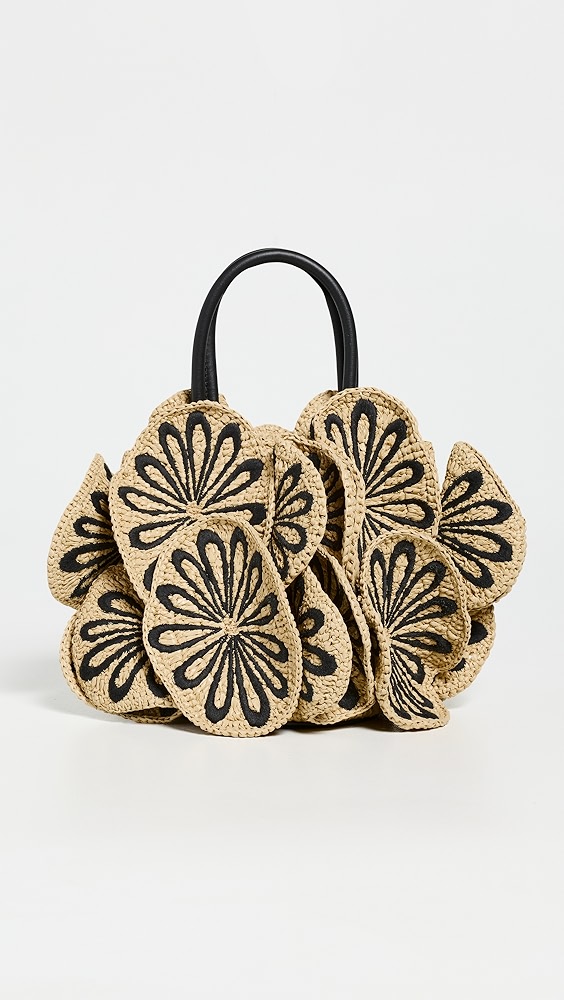 Farm Rio Raffia Flower Bag