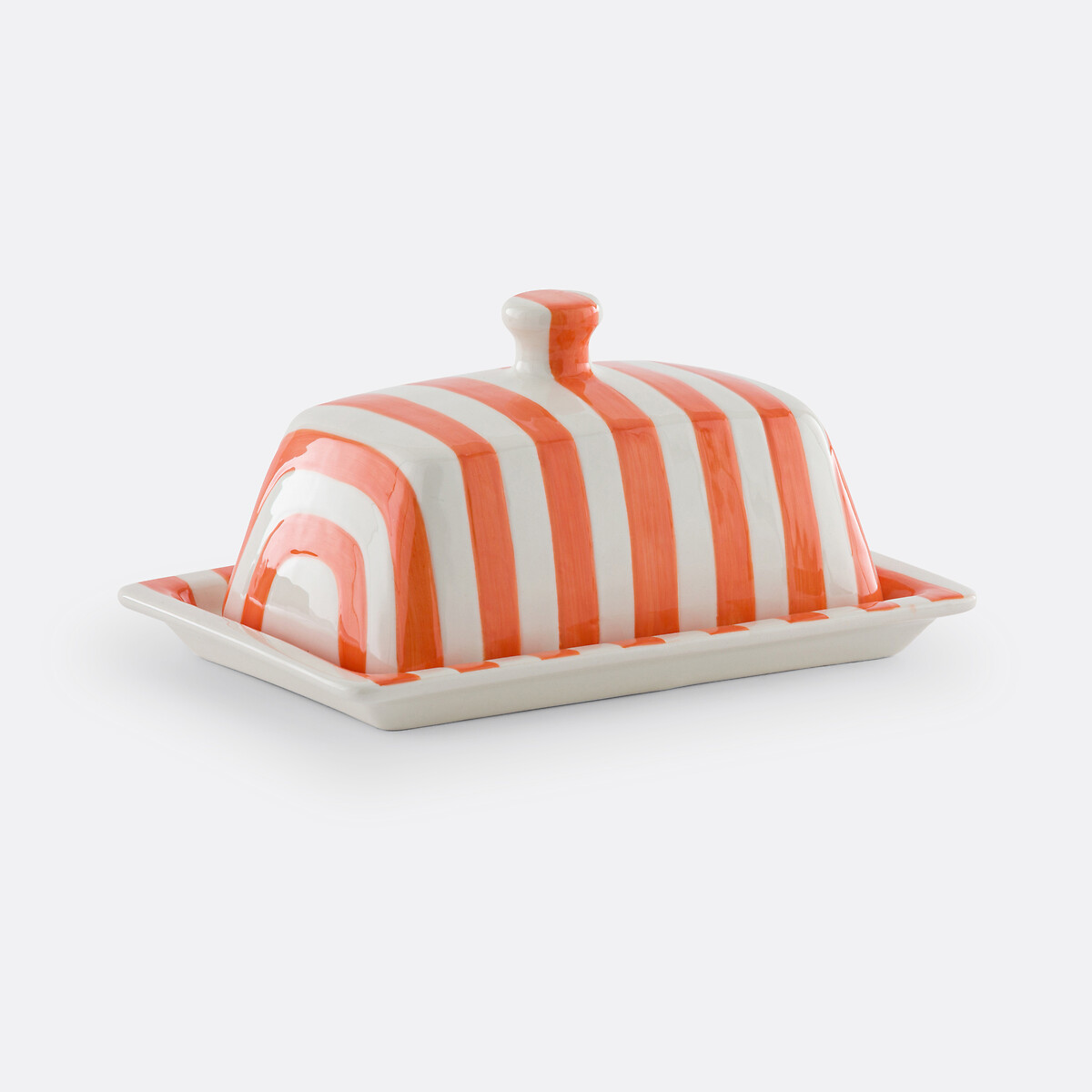 Darcy Striped Dolomite Butter Dish