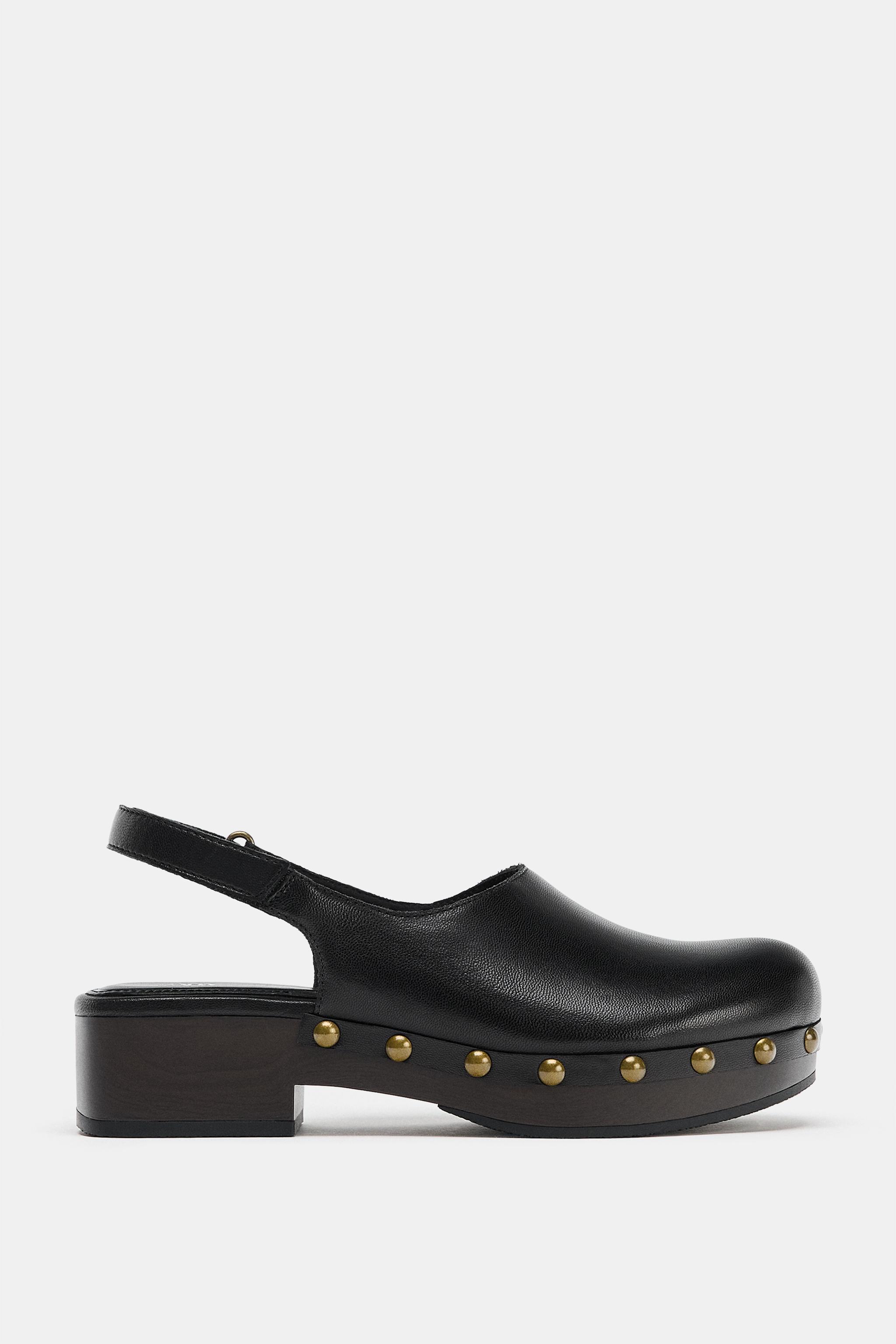 Leather Clogs With Studs