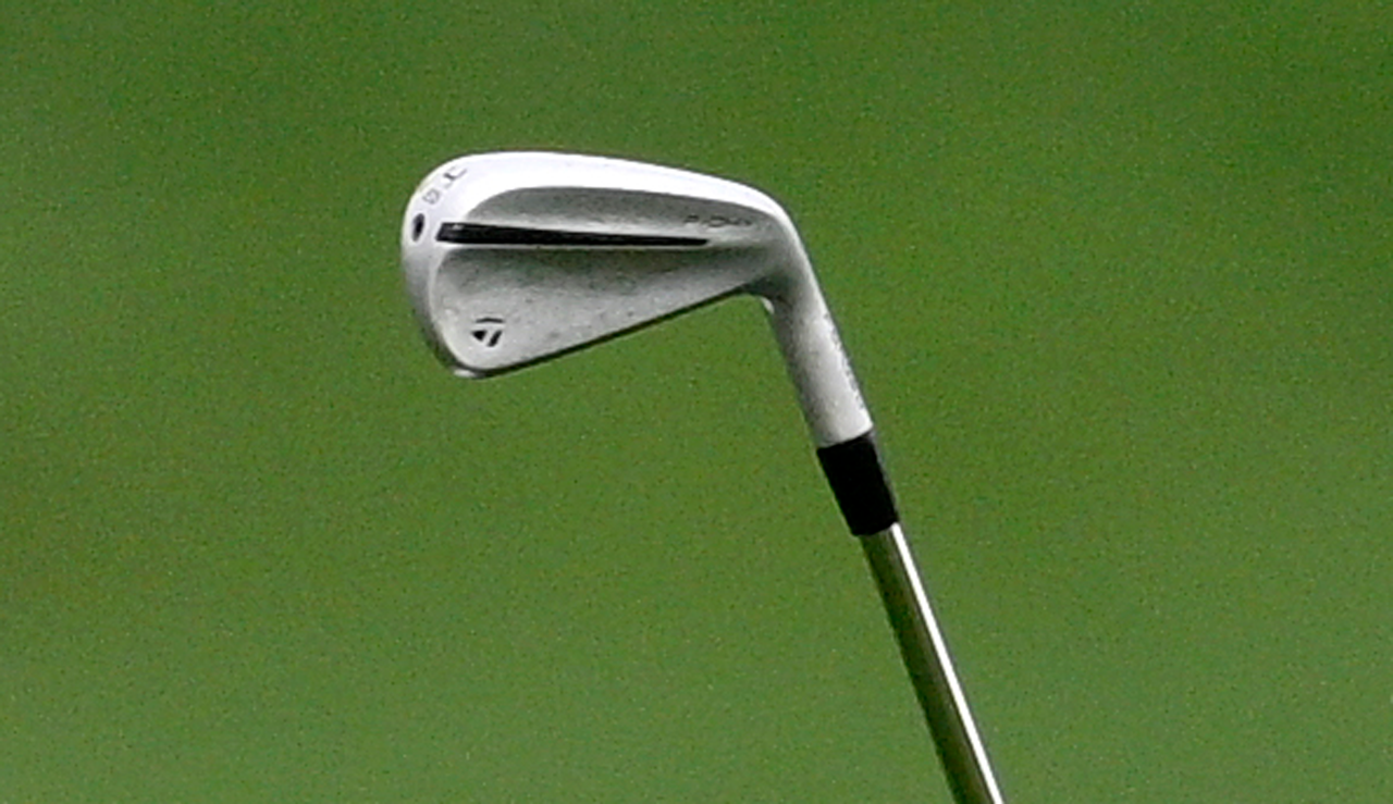 A close up of the TaylorMade PDHY iron used by Collin Morikawa