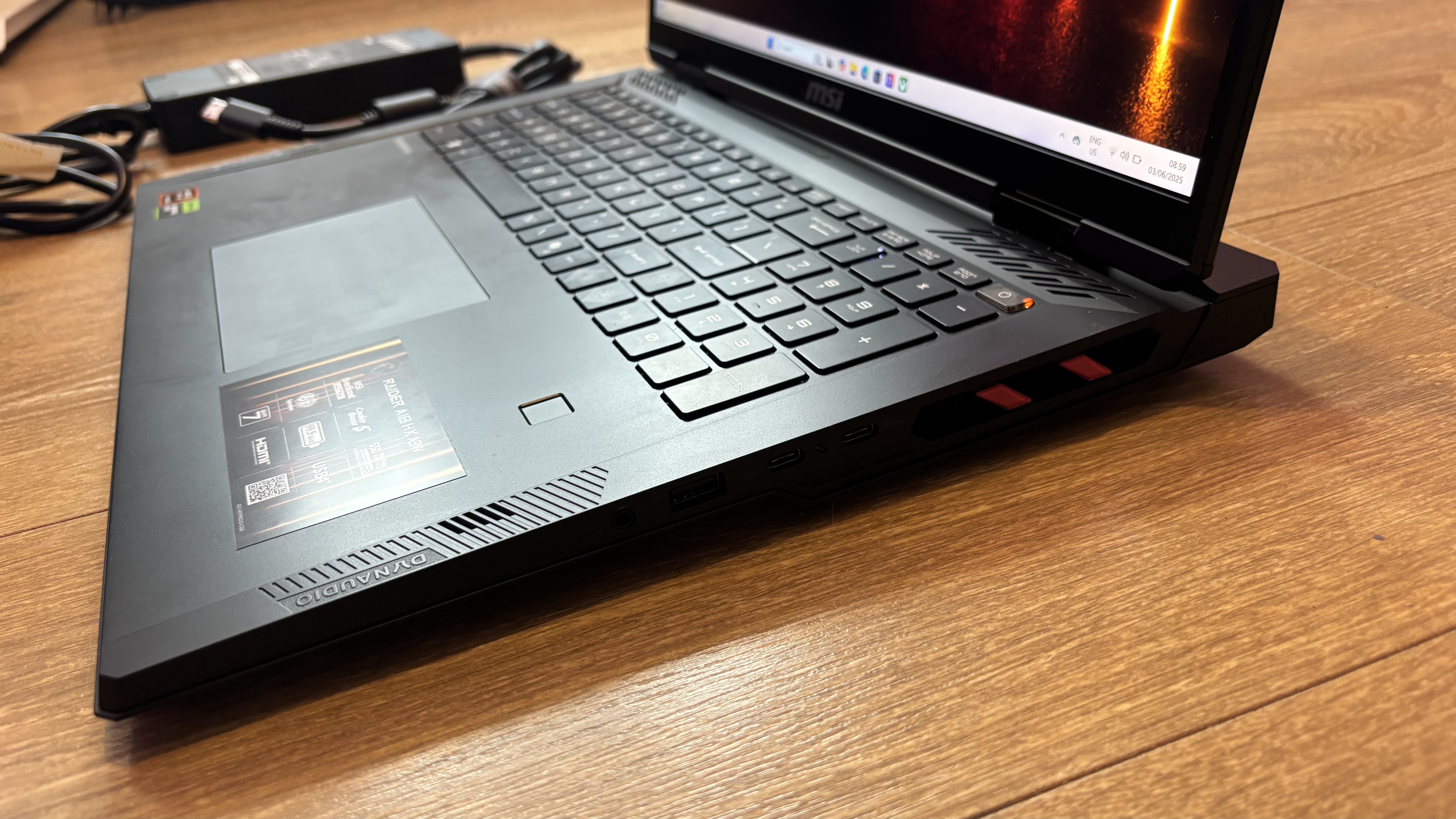Various angles of the MSI Raider A18 HX laptop