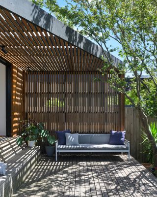 A clean backyard that helps furniture shine