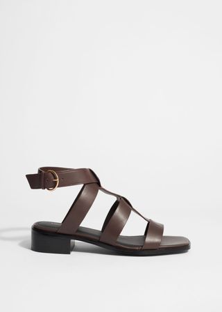 Ankle-Strap Leather Sandals