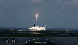 A SpaceX Falcon 9 rocket lifts off for a record-setting 13th time on June 17, 2022.