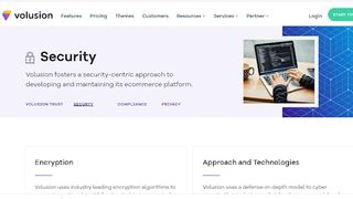 Volusion's webpage discussing its security features