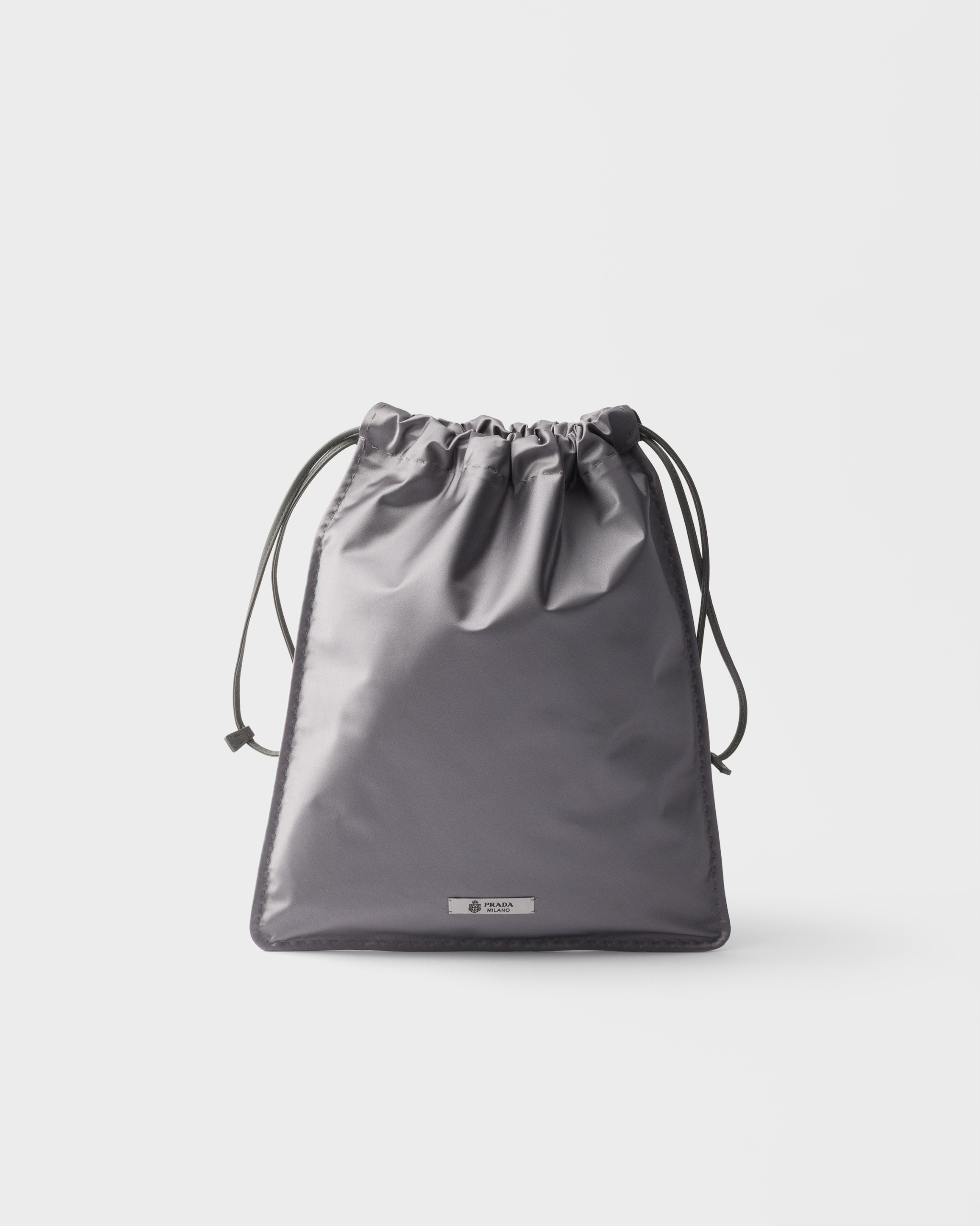 Prada Wish Silk Duchesse Pouch - Hematite