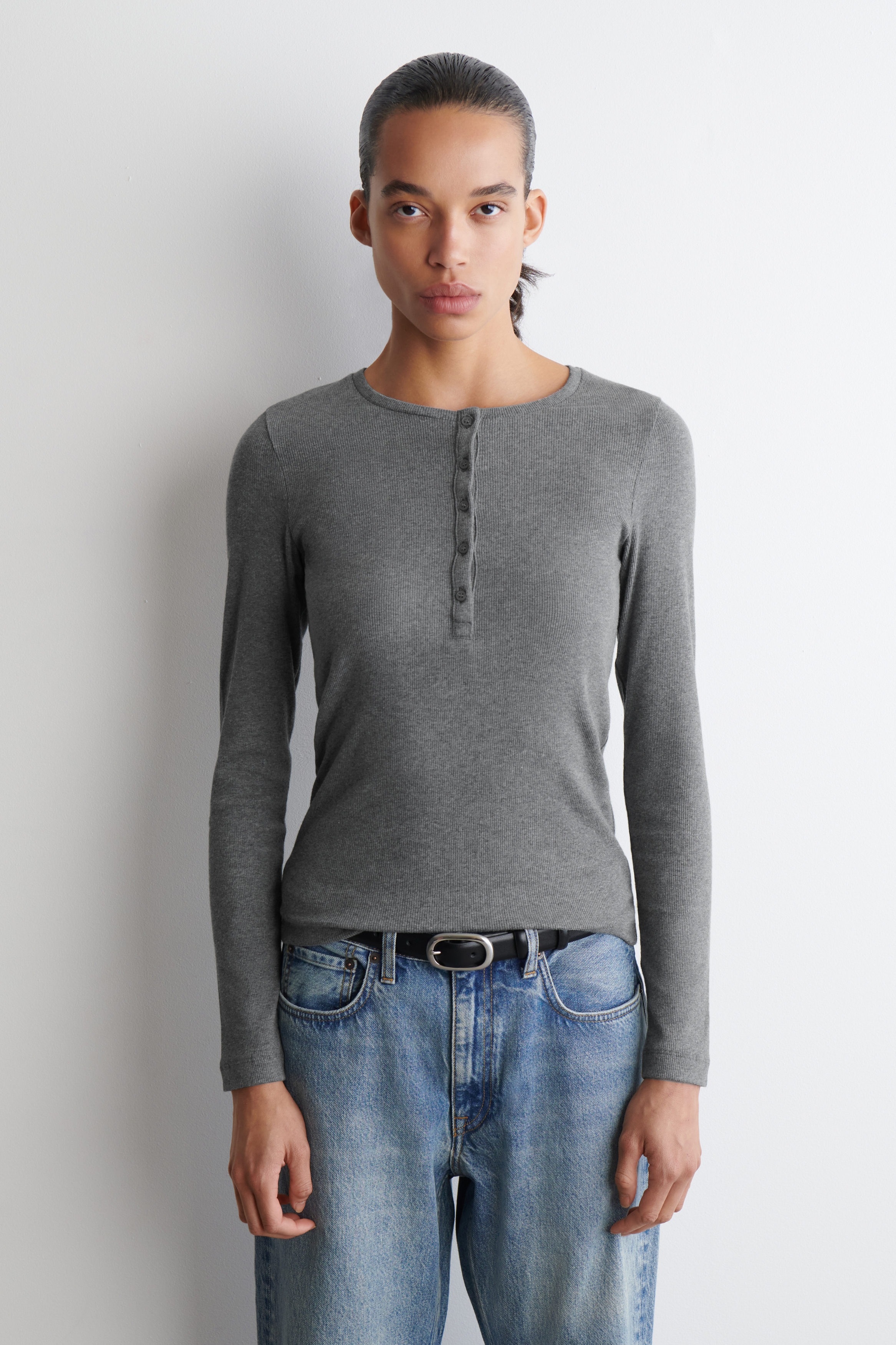 cos, Long Sleeve Henley Top