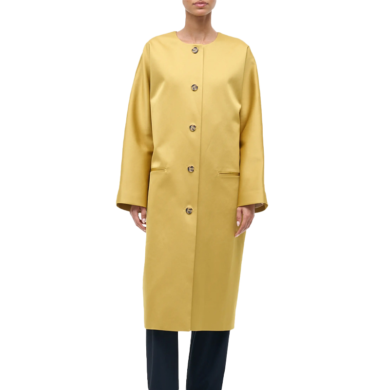 Yellow duchesse satin coat, Staud