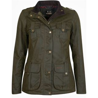 Barbour Women’s Barbour Winter Defence Waxed Jacket cut out 