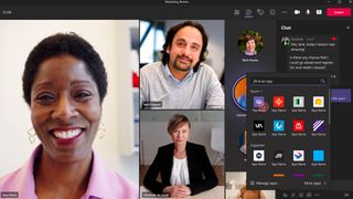 Microsoft Teams meeting in progress, with a payment being requested from a small business