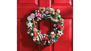 Christmas cookies and candy wreath to sew