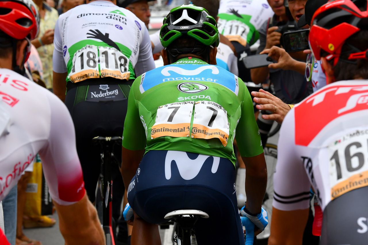 Nairo Quintana in the green points classification jersey