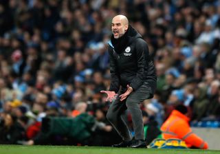 Pep Guardiola makes his feelings known on the touchline