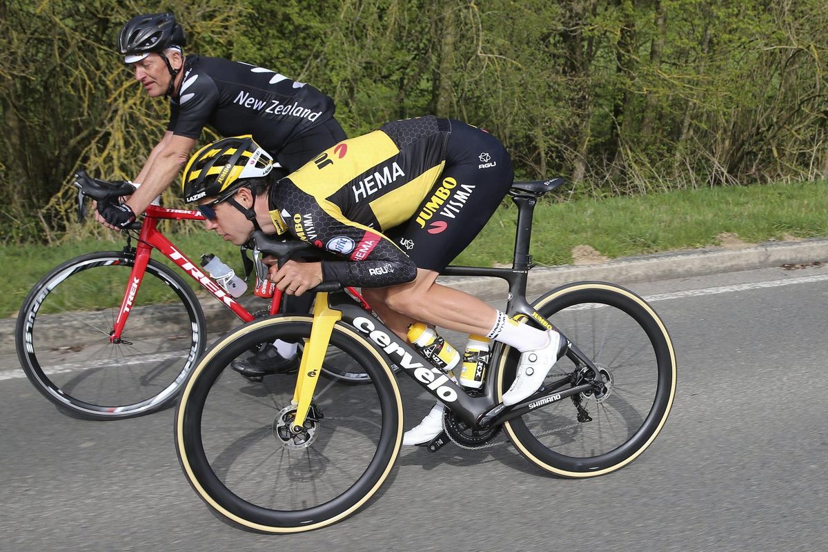 Tour de Flanders 2021 Ronde Van Vlaanderen 2021 Recon at the parcours 01042021 Wout Van Aert BEL Jumbo Visma photo Jan De MeuleneirPNBettiniPhoto2021