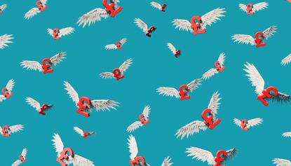 Corporate raiders concept with pound sign and flying birds