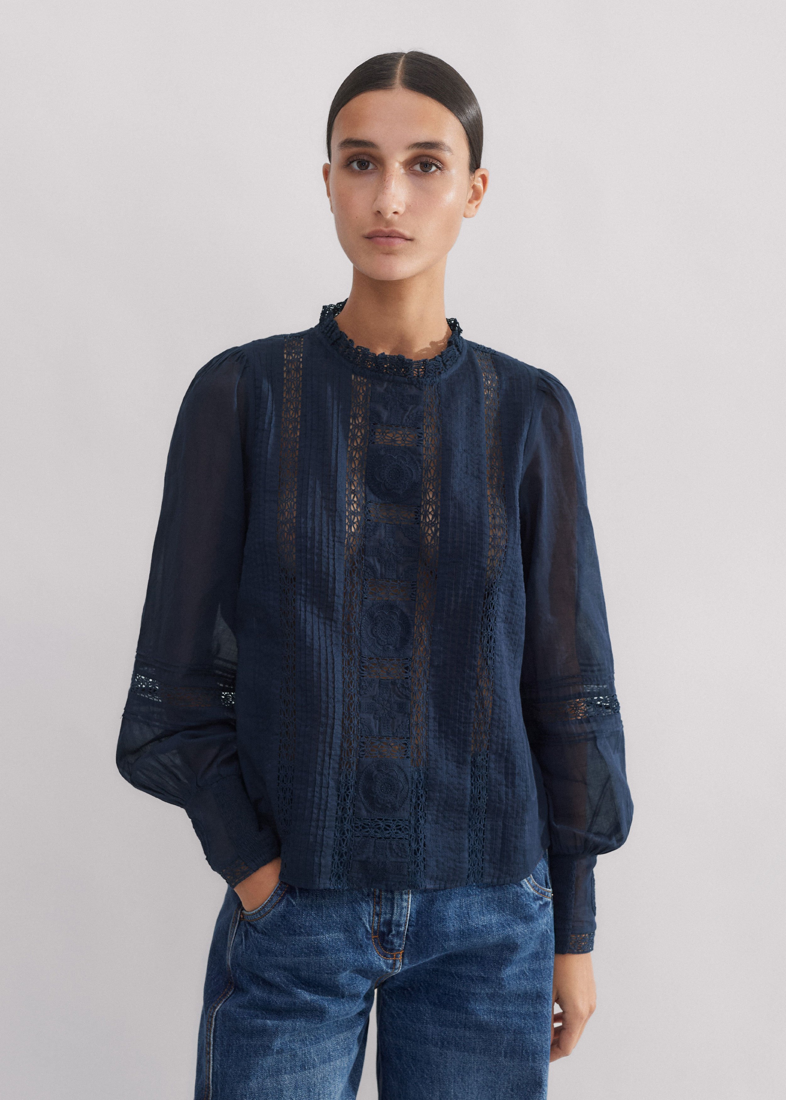 Cotton Voile Lace Top
