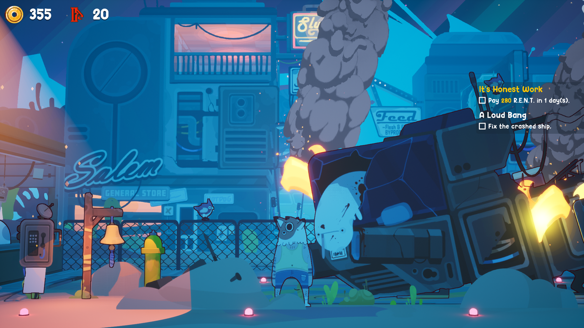 A screenshot from videogame Uncle Chop's Rocket Shop