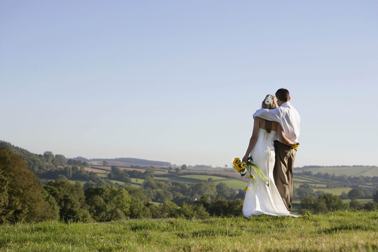 Newly weds on wedding day