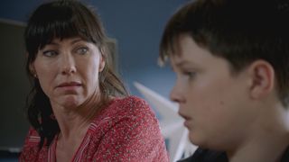 Luka (Tom Mulheron) gives his mum cause for concern... Faith looks on worried and scared as her son talks to her.