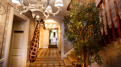 The lobby and staircase at The Old Bell Hotel