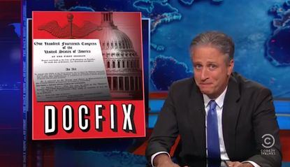 Jon Stewart mocks Congress for its back-patting