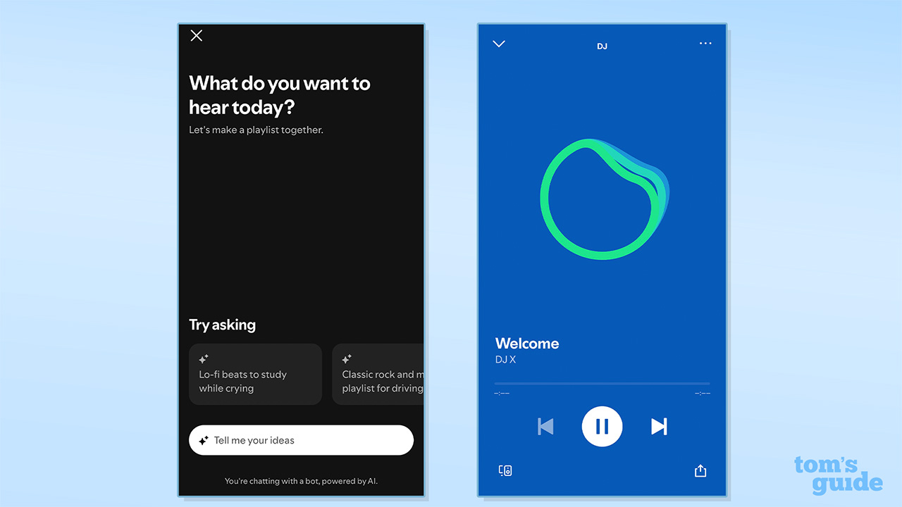 Screenshot der In-App-KI-Funktionen von Spotify