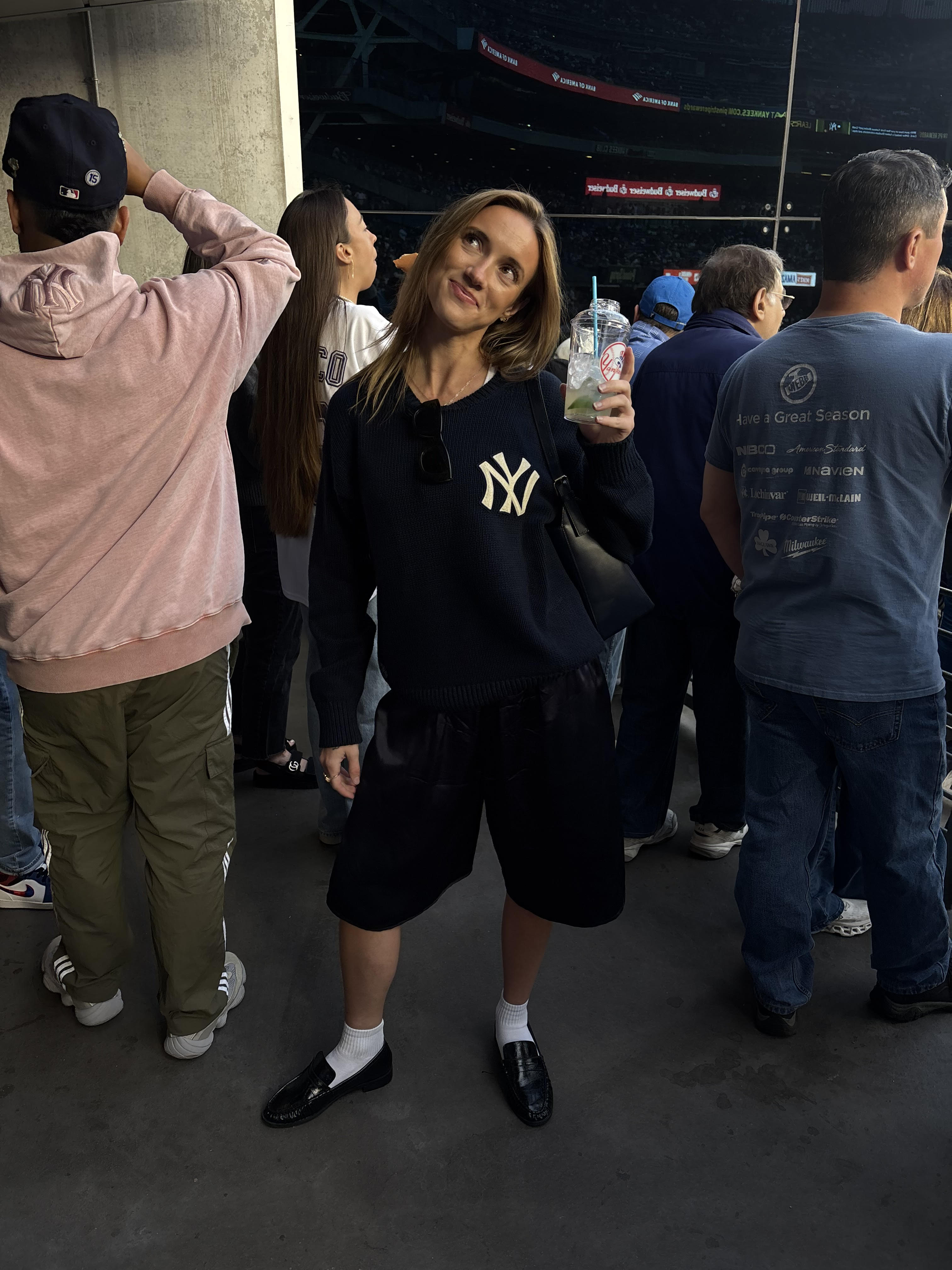 Grace Laughlin McClure attending a yankees game