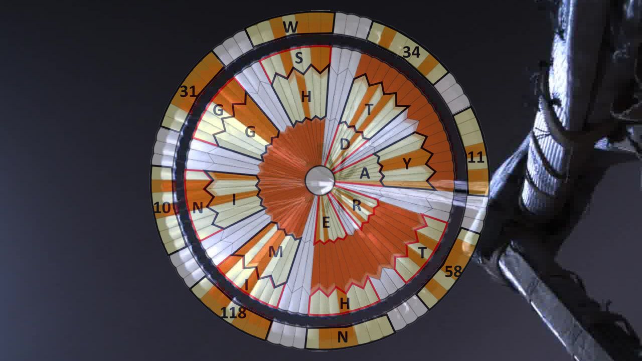 The decoded message on the parachute that landed Perseverance on the surface of Mars on Feb. 18, 2021.