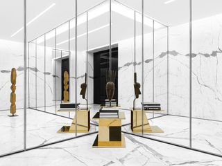 Hedi Slimane adds an African accent to a new private salon at Saint Laurent’s Faubourg Saint-Honoré flagship