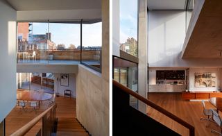 Concrete meets hand made brick, bronze panels, glazing and warm wood in this spacious London home