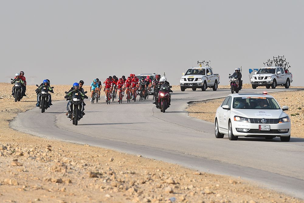 The opening Tour of Qatar stage was shattered by wind