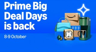 Amazon prime big deal days selection of products on a blue background