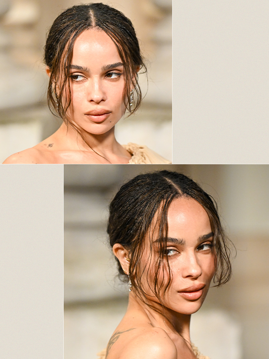 Zoe Kravitz attends the Saint Laurent Menswear Fall-Winter 2025/2026 show as part of Paris Fashion Week