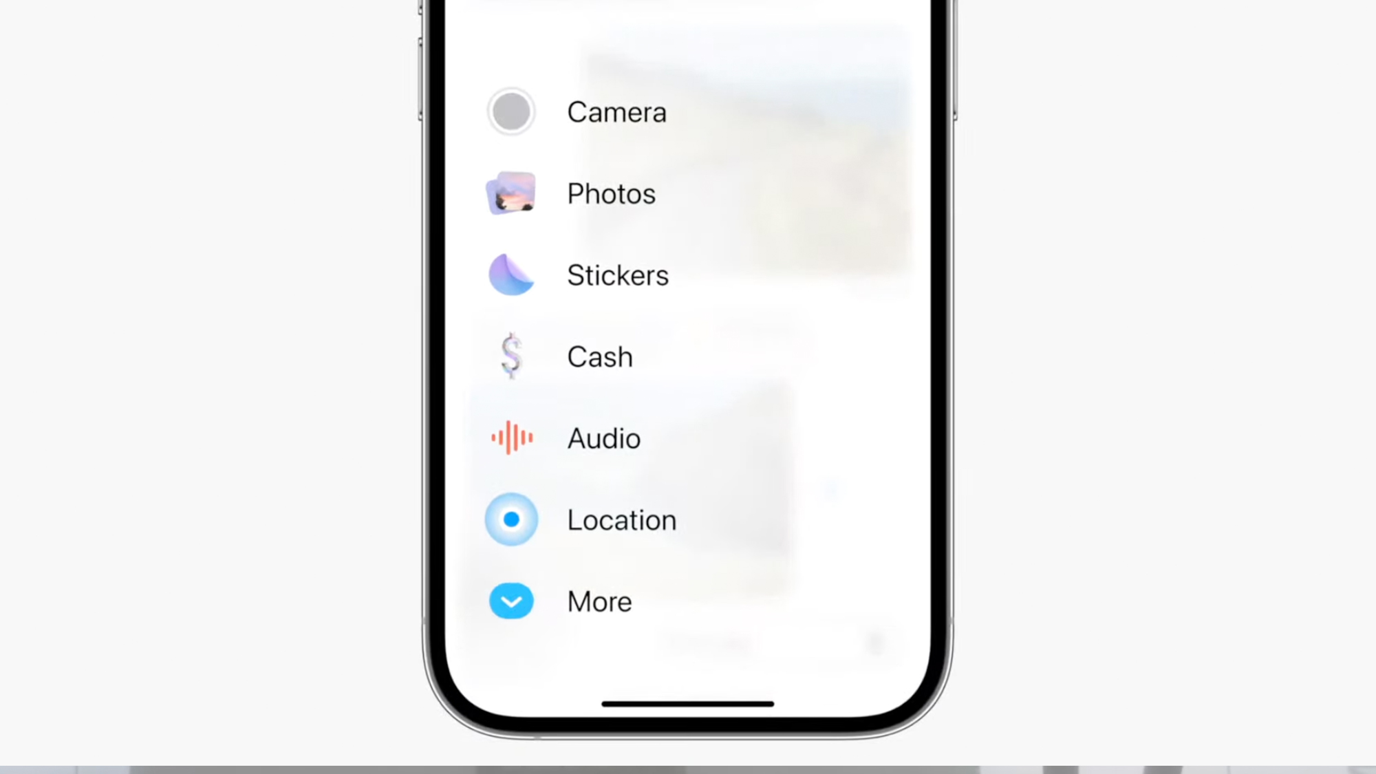 iOS 17 messages plus menu press image