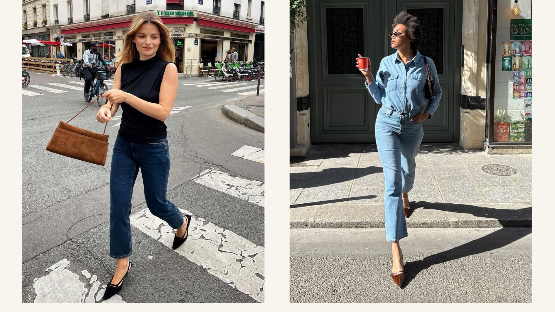@sabinasocol, @lenafarl wear flared jeans and heels