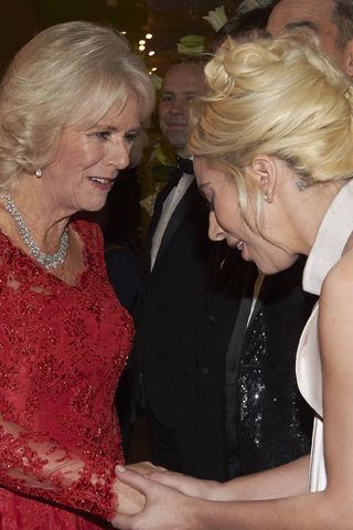 Queen Camilla meeting Lady Gaga