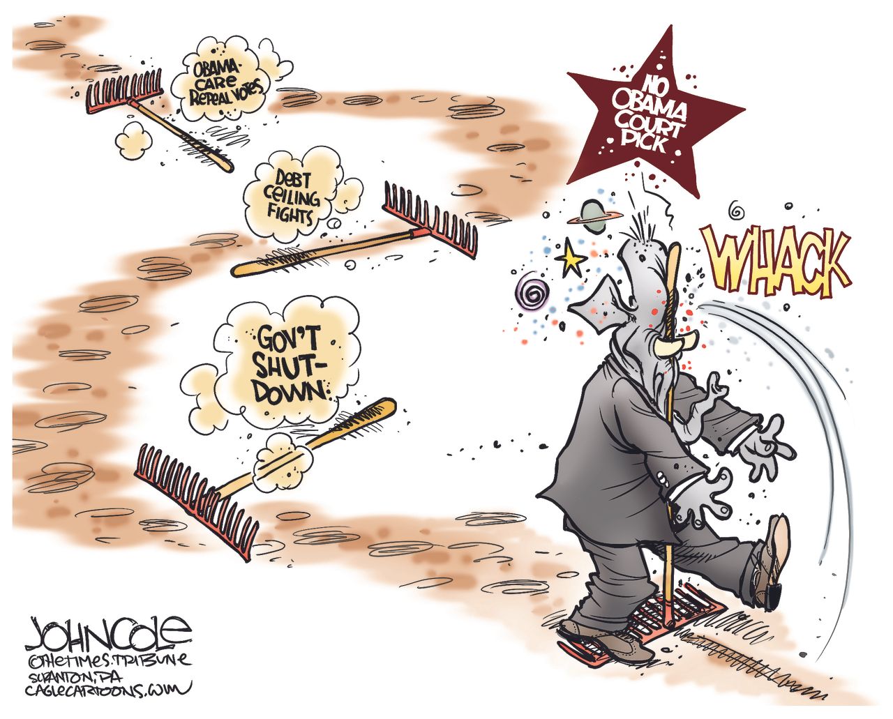 Political Cartoon U.S. GOP Democrats 2016