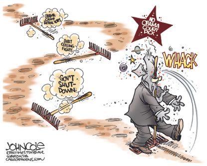 Political Cartoon U.S. GOP Democrats 2016