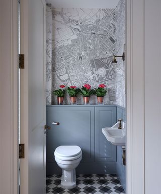 Panelling ideas for walls with grey panelled cloak room