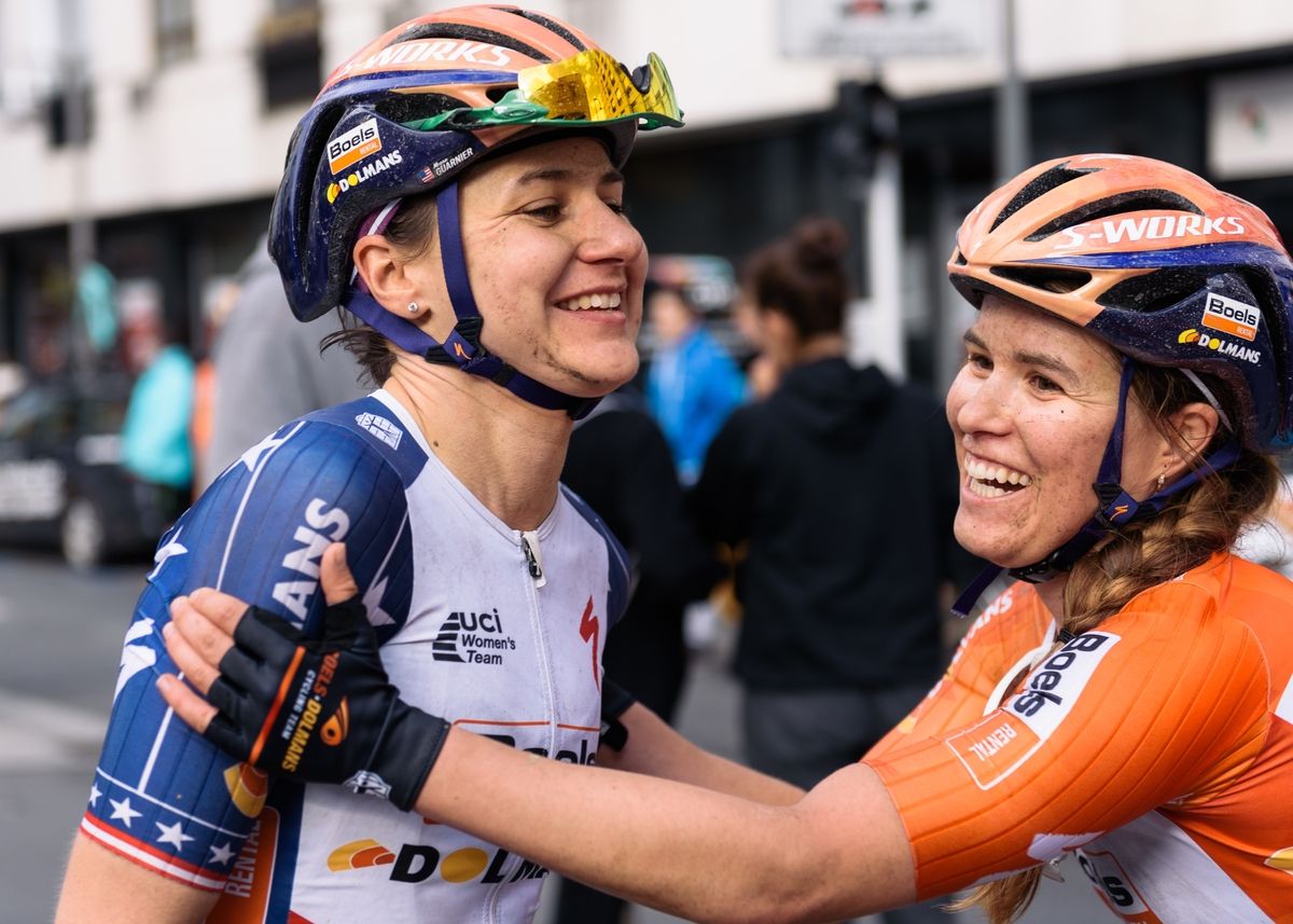 Celebrations for Megan Guarnier (Boels Dolmans)