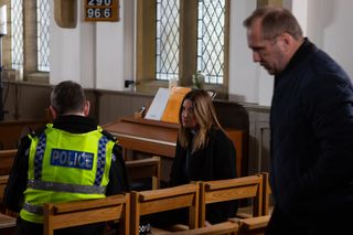 Harriet Finch is in silent turmoil in Emmerdale