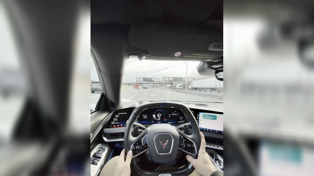 2026 Chevrolet Corvette E-Ray Coupe 3LZ driving.