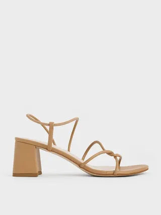 Charles & Keith, Meadow Strappy Block Heel Sandals