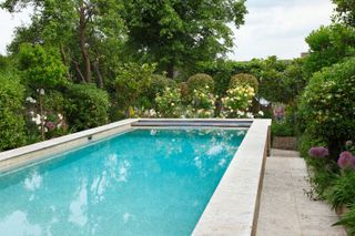tiered garden ideas: swimming pool