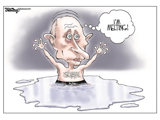 Editorial cartoon Putin Sochi weather