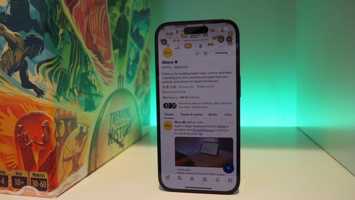 iMore&#039;s twiteer feed in Twitter app on iPhone 14 Pro