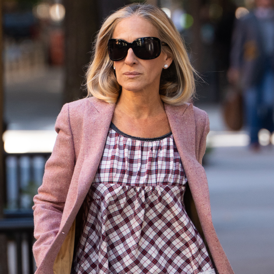 Sarah Jessica Parker styled her Ugg Tazz II slippers with fall 2025's plaid trend