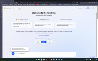 Bing Chat AI running successfully in the Brave browser